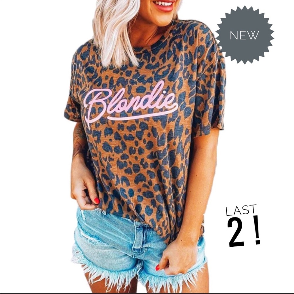 Blondie Cheetah Tee, Size S, New, (L, M is Sold Out) Cotton-Poly Stretch Blend - Picture 3 of 16